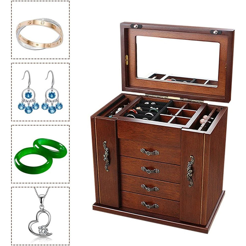 Double Door Jewelry Box offers with windows and mirrors